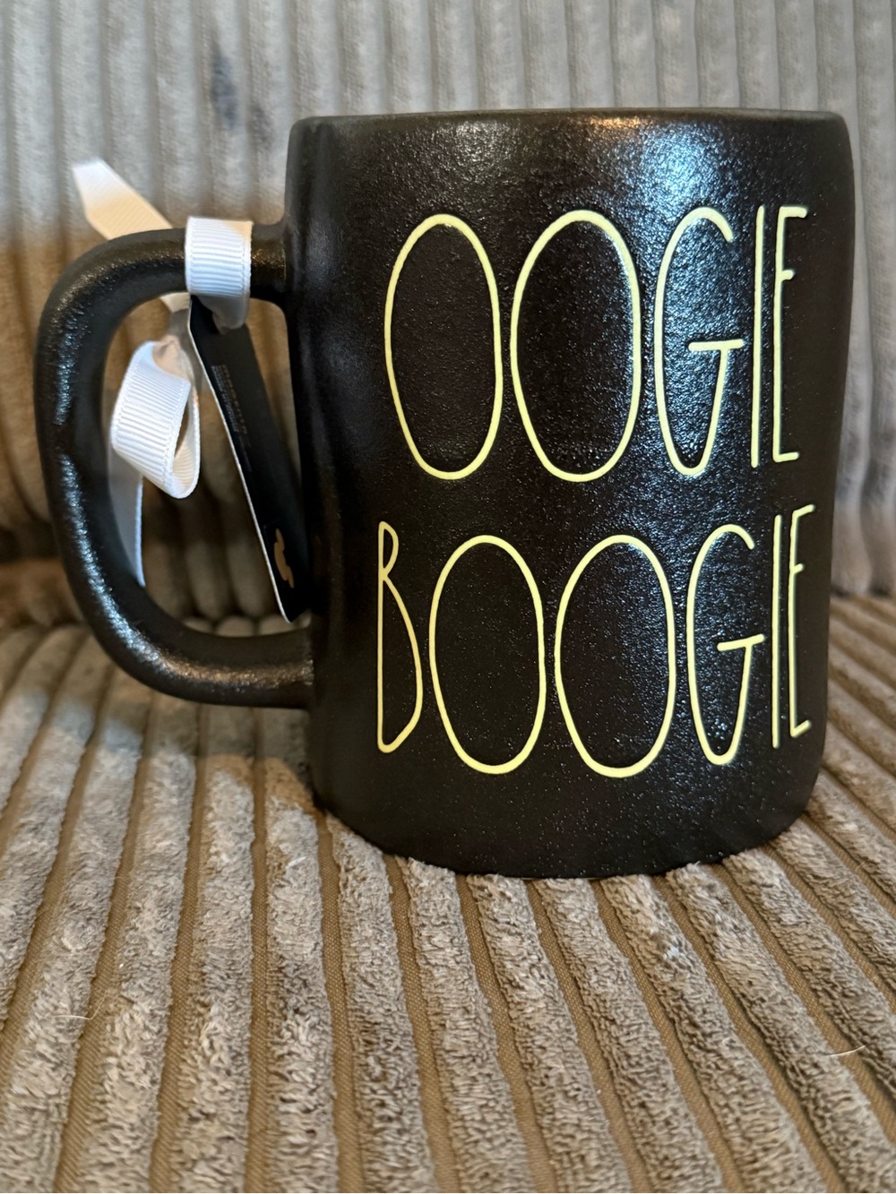 Rae Dunn x Nightmare Before Christmas Black Double-sided Mug: OOGIE BOOGIE NWT - Picture 2 of 6